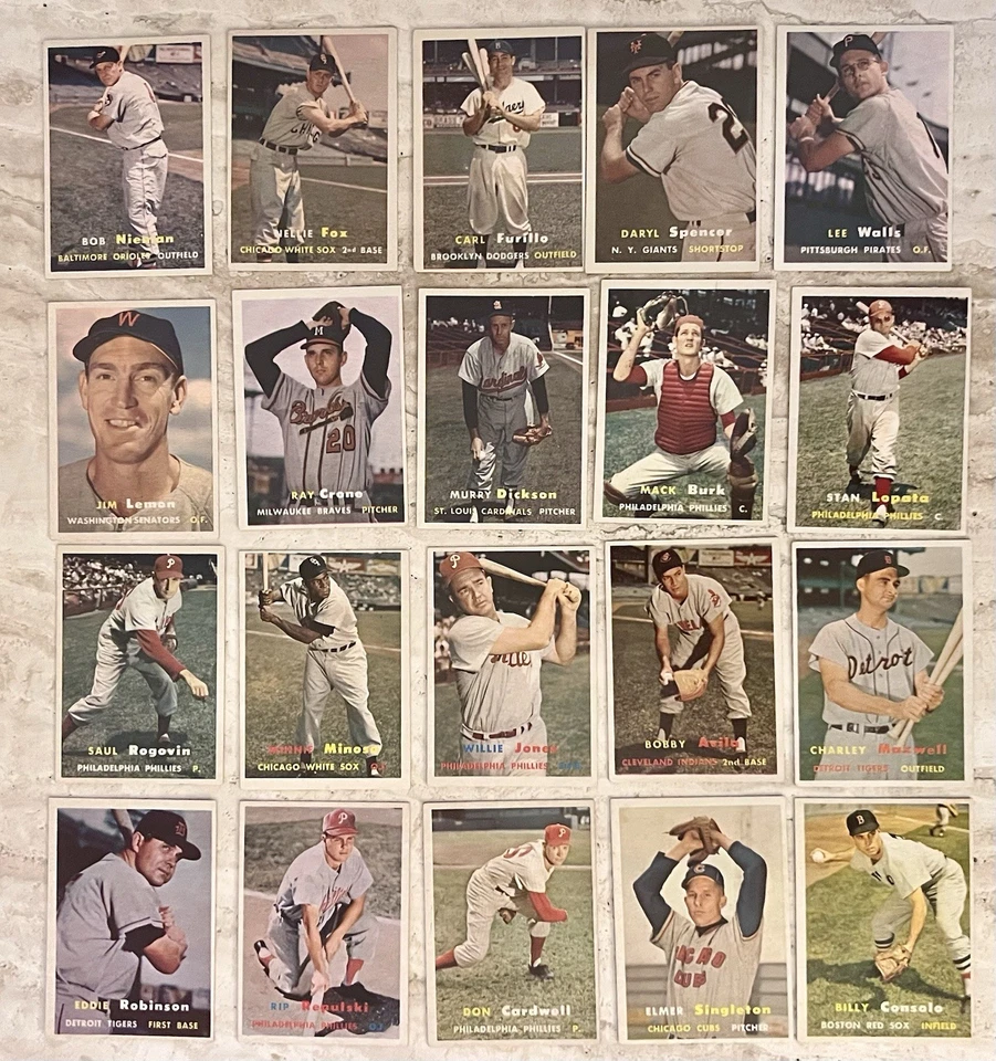 1957 Topps Baseball Card Lot (20) Different, EX+ - Image 1 of 1