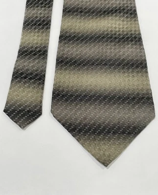 Alexander Julian Colours 100% Silk Necktie Olive Green Black Geometric Men’s Tie - Image 1 of 4