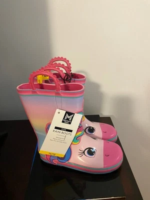 BRAND NEW TODDLER GIRL'S SIZE 11/12 MEMBER'S MARK RAIN BOOTS - Image 1 of 4