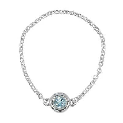 TIFFANY&Co. By the yard 戒指 蓝色 Silver925/Aquamarine #8.2(美国尺码) 0.4g 男式 — 第 1/4 张图片