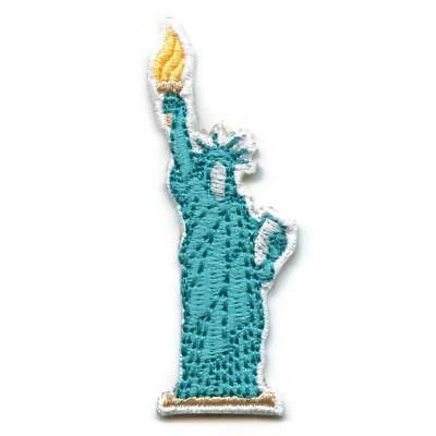 Statue Of Liberty Hat Patch Embroidered Iron On Diecut - Image 1 of 3