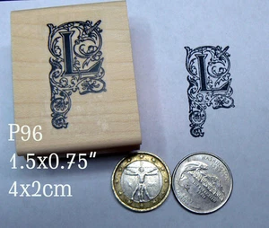 P96 calligraphy letter L Rubber Stamp - Picture 1 of 1