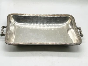 VINTAGE SILVER PLATE PLATED 2 HANDLE SERVING DISH TUREEN - Picture 1 of 7