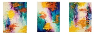 abstract contemporary painting canvas original triptych 3-18x24 Amanda Norman  - Picture 1 of 14