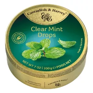 Cavendish and Harvey Clear Mint Drops 200g Tin Sweets C&H Candy Lollies - Picture 1 of 1