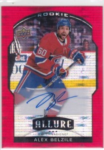 20/21 ALLURE..ALEX BELZILE..RED RAINBOW ROOKIE AUTO../299..# 71..CANADIENS