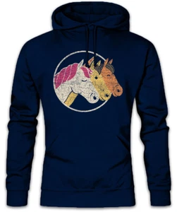 Unicorn & Horses Hoodie Sweatshirt Rainbow Horse Princess Fairytale Riding - Picture 1 of 1