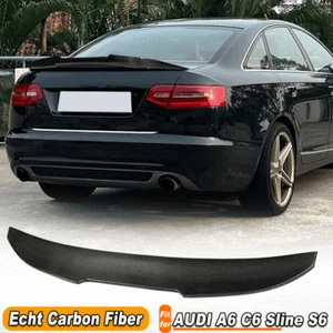 Alerón trasero de carbono para AUDI A6 C6 S6 2008-2011 borde de demolición alerón ala labio - Imagen 1 de 10