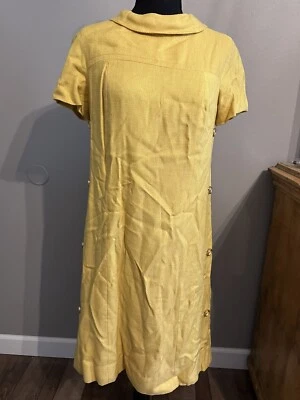 WOMEN'S VINTAGE 1960'S Yellow BEN BARRACK SHEATH DRESS Size 8 Opducke’s - Image 1 of 4