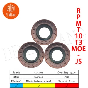 10PCS RPMT10T3MOE-JS R5 round CNC milling insert general material For EMRW 5R  - Picture 1 of 6