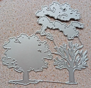 4 Pcs Tree and Foliage Cutting Dies up to 8cms Dia NEW - Picture 1 of 2