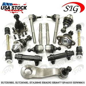 For 1995-2000 Chevy Tahoe 4WD Front Ball Joint Tie Rod Pitman Sway Bar 13PC Kit - Picture 1 of 11