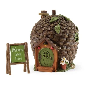 Enchanted Guardians Medium Pinecone Outdoor Fairy Garden House 4051124 - Picture 1 of 4