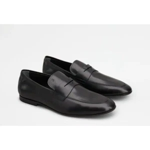 Tod's Black Leather Slip On Penny Loafers Dress Shoes US Men’s Size 10 - Picture 1 of 16