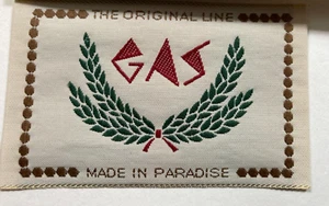 The Original Line Gas Made in Paradise 1980s/90s Embroidered Sew-On Patch - Picture 1 of 2