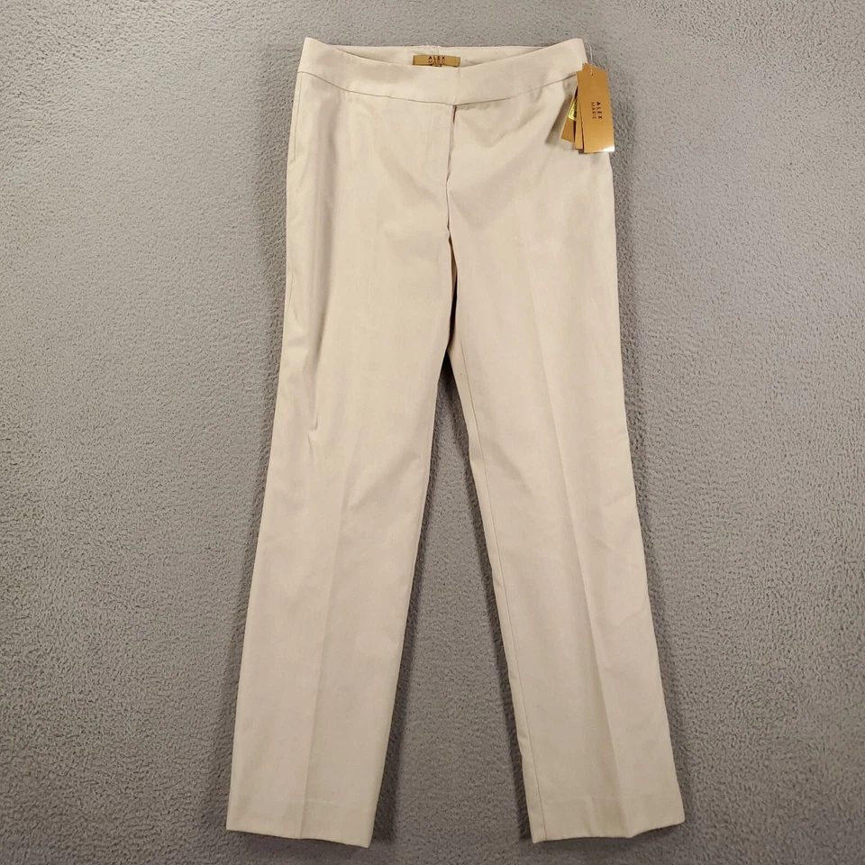 New Womens Wide Leg Pants Size 10 Beige Linen Blend Wrinkle Free Relaxed Mariah - Image 1 of 4