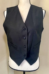 Lady Henry Segal Uniform Banquet Vest Black Women's L Button Front Lined - Picture 1 of 7