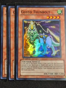 Yugioh - 3x Gusto Thunbolt HA05-EN039 1st Edition Super Rare NM - Picture 1 of 1