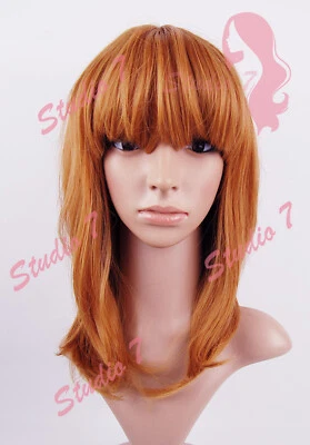 W174 Ginger Straight Fringe Ladies Wig Synthetic Skin Top studio7-uk