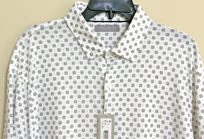 NWT Daniel Cremieux XL lucent white beige short sleeve button up shirt mens $85 - Image 1 of 4