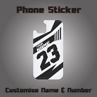 Custom Name And Number Phone Sticker Sports Motorsports Phone Sticker Decal Skin