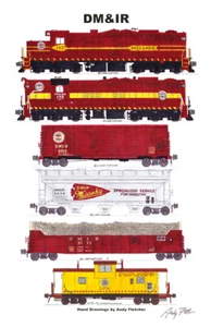 Poster Duluth, Missabe & Iron Range Train 11"x17" firmato Andy Fletcher - Foto 1 di 1