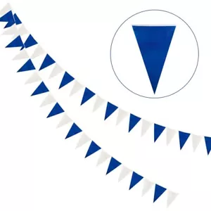 Wimpelkette Outdoor 2 Stück Wimpel Girlande Draußen 8M,Wetterfest Stoff Blau... - Bild 1 von 6