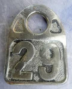 Rare Vintage Hasco Aluminum Double Sided Cow Animal Tag "Random Number" - Picture 1 of 6