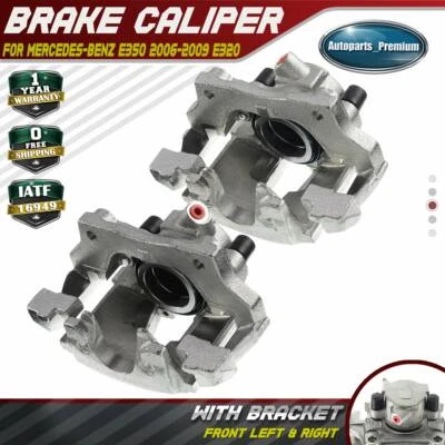 Pair Front Brake Calipers with Bracket for Mercedes-Benz E320 E350 4Matic AWD - Image 1 of 4