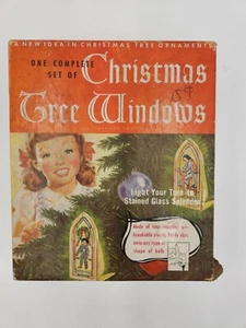Vintage 1947 Nativity 4 Tree Window Light Covers Mary & Jesus Bethlehem Shepherd - Picture 1 of 14
