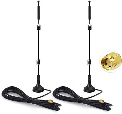 2-pack Dual Band WiFi Antenna 2.4/5GHz Magnetic Base SMA Antenna For IP Camera - Image 1 of 4