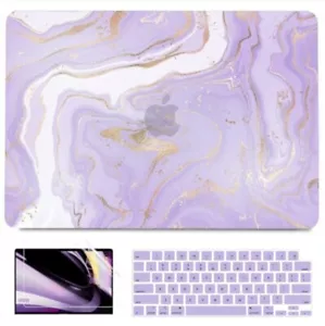 MacBook Air 13.6" Shell Case w/ Keyboard Cover & Screen Protector, Purple Marble - Picture 1 of 3