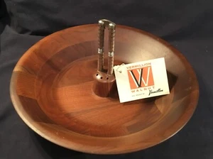 Vermillion Nut Cracking Walnut Wood Bowl Missouri USA Vintage - Picture 1 of 12