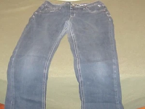 Justice Girls Blue Jeans Reg - Simply Low Bootcut Dark Wash Cotton - Size 16-1/2 - Picture 1 of 9