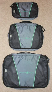 EXCLUSIVE RESORTS 'Black / Gray Nylon Packing Cube Accessories - (3 Pack) - Picture 1 of 3