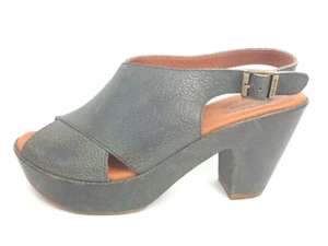 KORK-EASE US 9M EUR 40,5 Gris Cuero Guijarros Plataforma Tacones Correa - Imagen 1 de 7