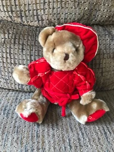 GODIVA Chocolate ROYAL TEDDY BEAR 11" PLUSH STUFFED ANIMAL RED VELVET OUTFIT - Picture 1 of 4
