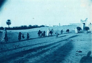 Algerien.Ouargla Porte Flatters Wasserträger.Afrika.Foto Cyanotypie 11,5x16,7c - Bild 1 von 2