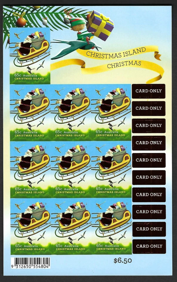 Christmas Island SG# 835 2016 Navidad 65c internacional P&S hoja como nueva Foto 1 de 1