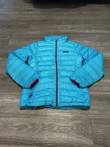 Patagonia Jacket Youth XL Blue Puffer Full Zip Hiking Outdoors Casual Boys - Picture 1 of 7
