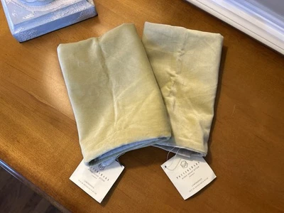 Pottery Barn Arden Velvet Pillow Covers (2) 18”x18” Lemongrass Green NWT OB - Image 1 of 4