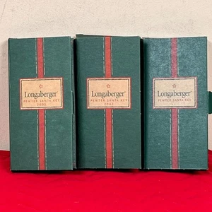 Vtg 2001-2003 Longaberger Pewter Santa Keys Christmas Collectible Ornament NIB - Picture 1 of 5