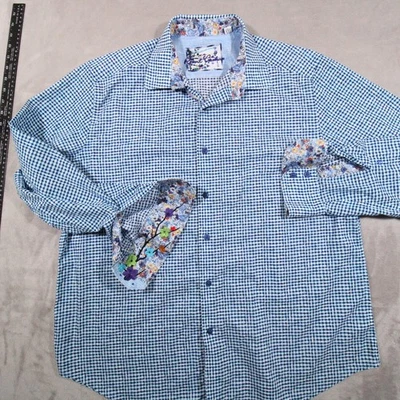 Robert Graham long sleeve button up shirt 2XL classic fit embroidered cuff - Image 1 of 4