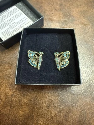 Heidi Daus Clip On Blue Butterfly Earrings #9 - Image 1 of 3