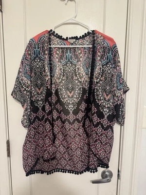 Sombra de ojos para mujer negra encogimiento de hombros - multicolor boho talla XL Foto 1 de 4