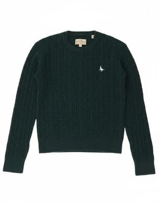 JACK WILLS Womens Crop Crew Neck Jumper Sweater UK 6 XS  Green Cotton AS14 - Image 1 of 4