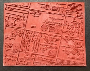 Large Postal Collage, Mail, Postage Background Rubber Stamp 5.5”x4.25” - Picture 1 of 3