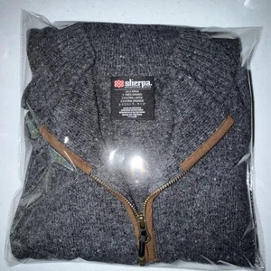 Suéter Sherpa Adventure Gear Para Hombre XXL Gris 100% Lana Merino Pullover 1/4 Cremallera  - Imagen 1 de 14