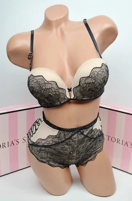 Victoria's Secret Bombshell Add-2-Cups Multi-Way Strapless Bra Set 34B S lace - Image 1 of 4