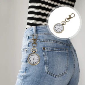 Qinggu Digital Face Hanging Table Key Chain Small Pocket Watch - Picture 1 of 12